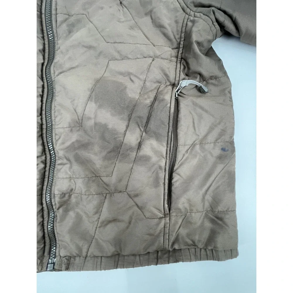 The North Face Prodigy Windbreaker Jacket Mens Medium Brown Micro Check Full Zip